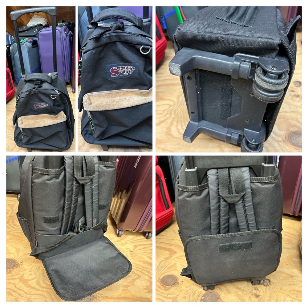 Convertible Backpack w/ Telescopic Handle, Wheels, Hideaway Straps & Back Cover